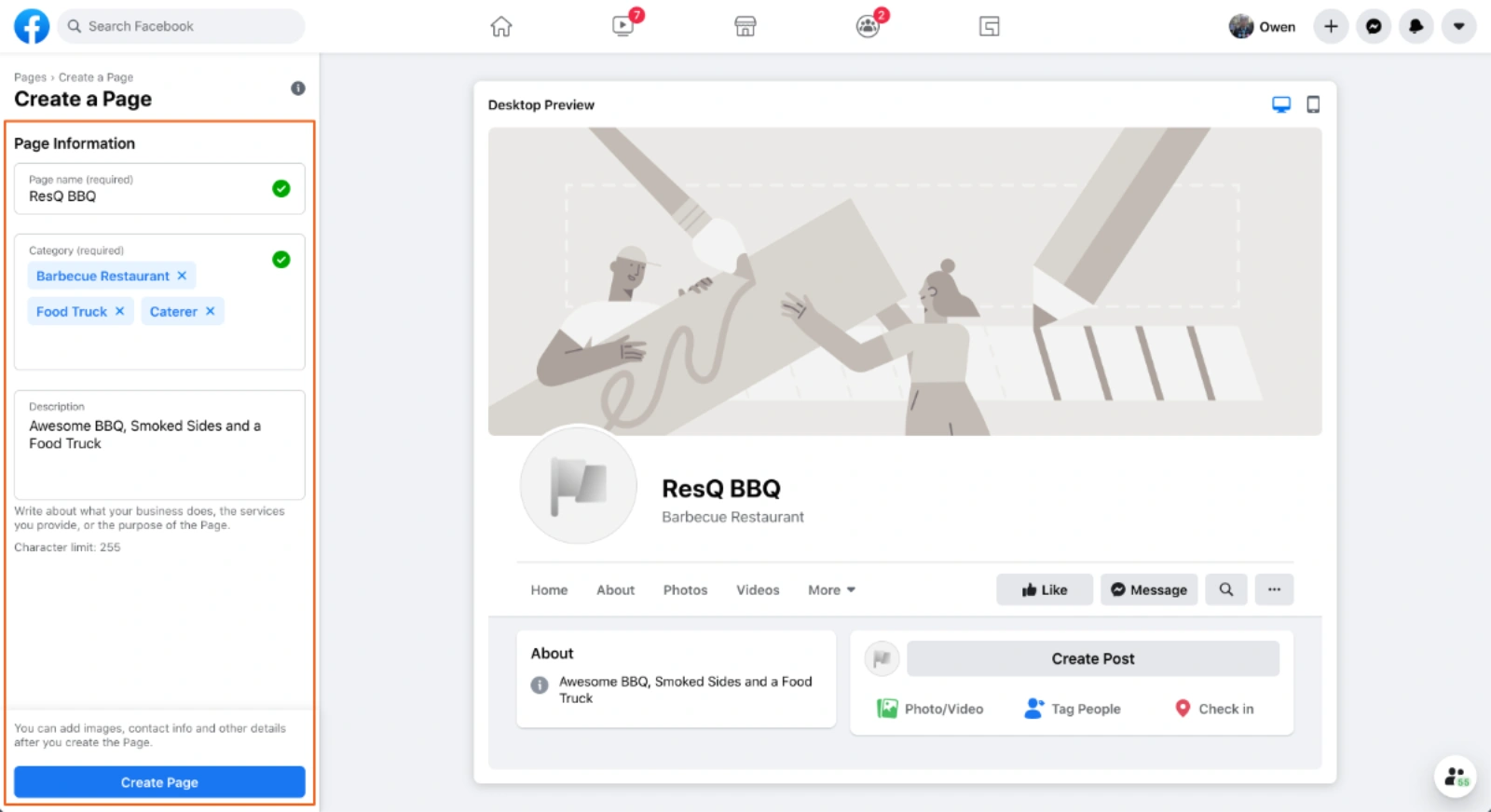 Facebook Basic Page Details